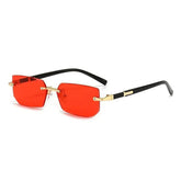Rimless Sunglasses Rectangle Fashion Popular Women Men Shades Small Square Sun Glasses For Female Male Summer Traveling Oculus - GiFTiFY