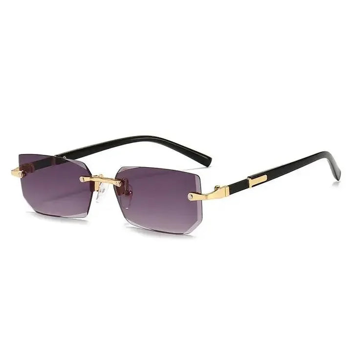 Rimless Sunglasses Rectangle Fashion Popular Women Men Shades Small Square Sun Glasses For Female Male Summer Traveling Oculus - GiFTiFY