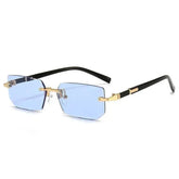 Rimless Sunglasses Rectangle Fashion Popular Women Men Shades Small Square Sun Glasses For Female Male Summer Traveling Oculus - GiFTiFY