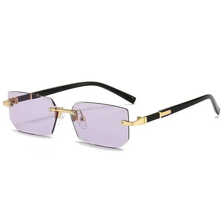 Rimless Sunglasses Rectangle Fashion Popular Women Men Shades Small Square Sun Glasses For Female Male Summer Traveling Oculus - GiFTiFY