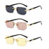 Rimless Sunglasses Rectangle Fashion Popular Women Men Shades Small Square Sun Glasses For Female Male Summer Traveling Oculus - GiFTiFY