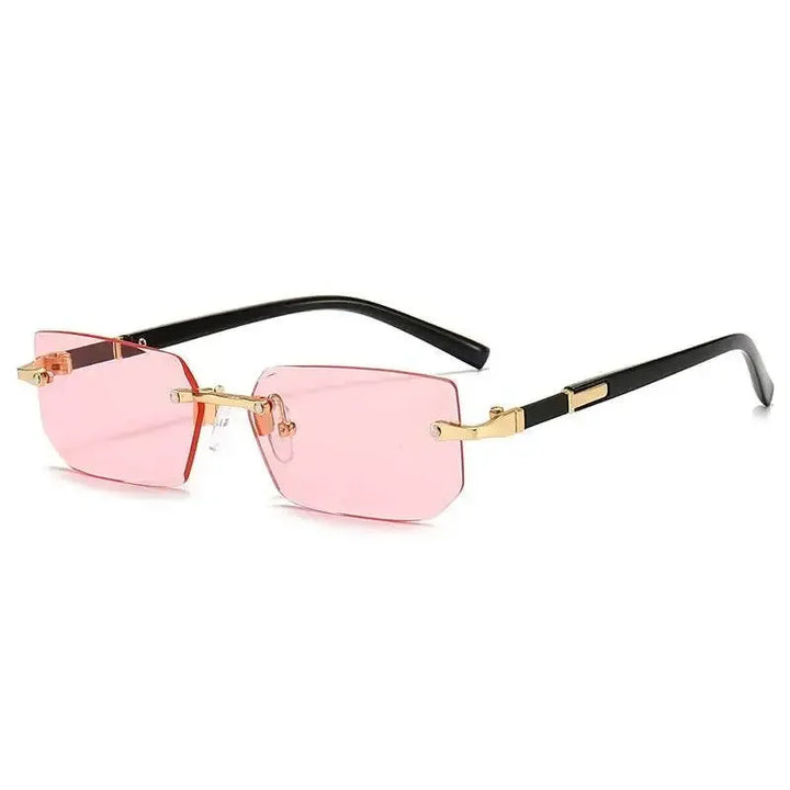Rimless Sunglasses Rectangle Fashion Popular Women Men Shades Small Square Sun Glasses For Female Male Summer Traveling Oculus - GiFTiFY