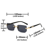 Rimless Sunglasses Rectangle Fashion Popular Women Men Shades Small Square Sun Glasses For Female Male Summer Traveling Oculus - GiFTiFY