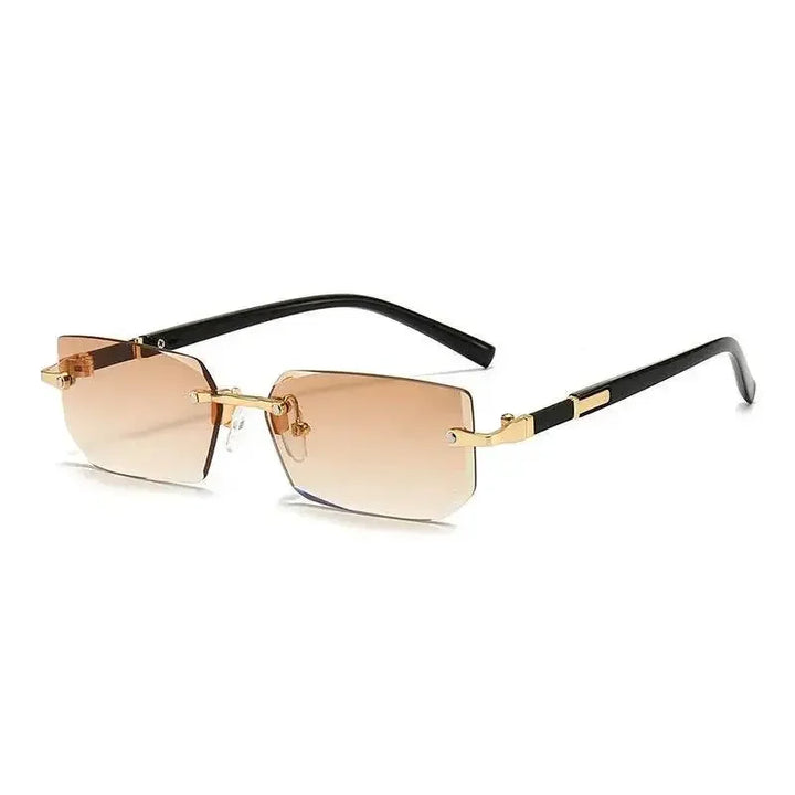 Rimless Sunglasses Rectangle Fashion Popular Women Men Shades Small Square Sun Glasses For Female Male Summer Traveling Oculus - GiFTiFY