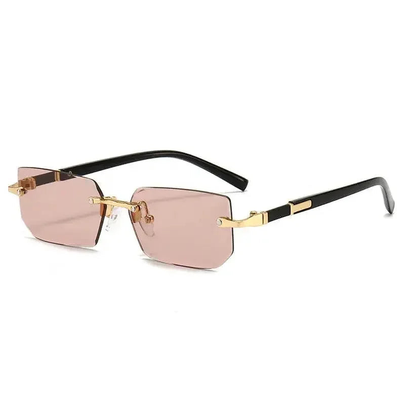 Rimless Sunglasses Rectangle Fashion Popular Women Men Shades Small Square Sun Glasses For Female Male Summer Traveling Oculus - GiFTiFY
