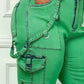 Oh So Crafty Utility Cargo Plus Size Denim Pants - Green