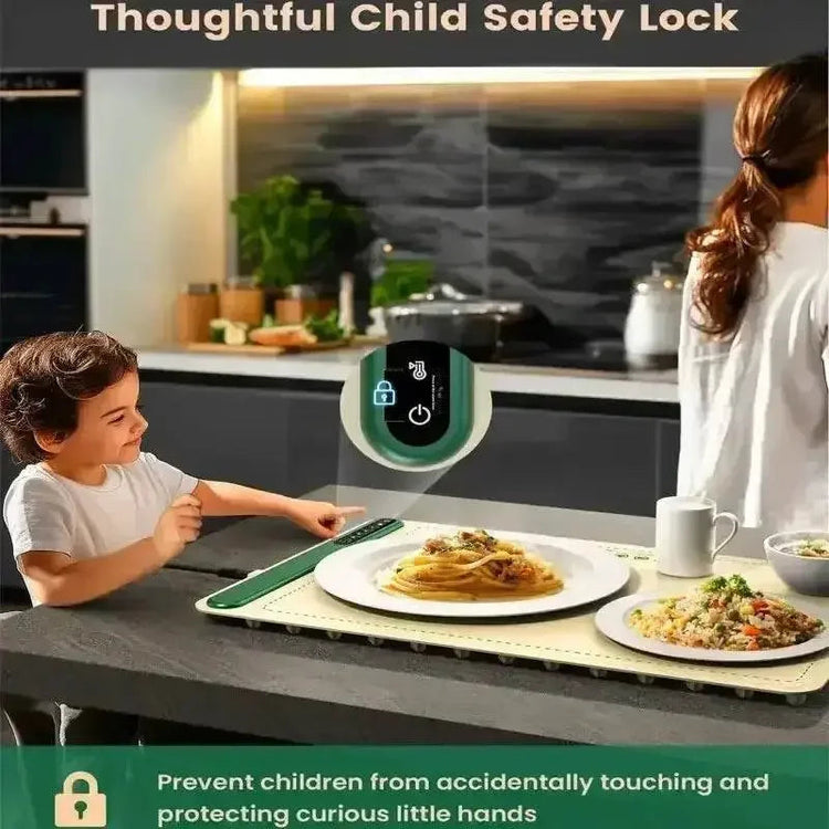 Roll up food heating pad - Level 4 temperature fast heating silicone hot plate, lifting feet to protect the dining table - GiFTiFY