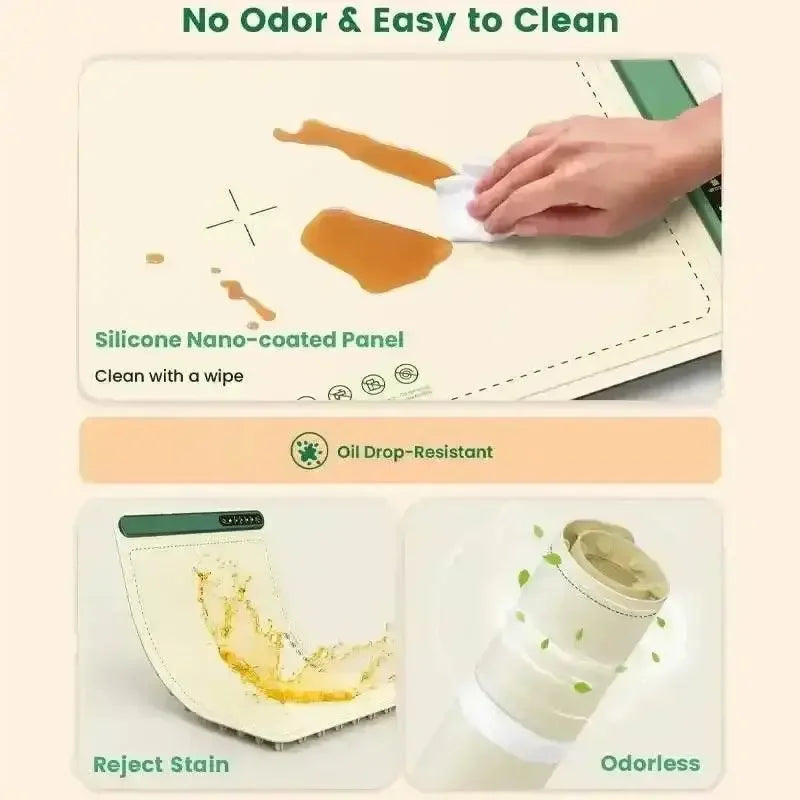 Roll up food heating pad - Level 4 temperature fast heating silicone hot plate, lifting feet to protect the dining table - GiFTiFY