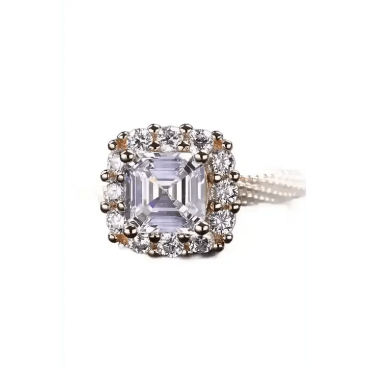 Rose Gold Square Diamond Moissanite Twisted Ring - GiFTiFY