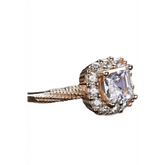 Rose Gold Square Diamond Moissanite Twisted Ring - GiFTiFY