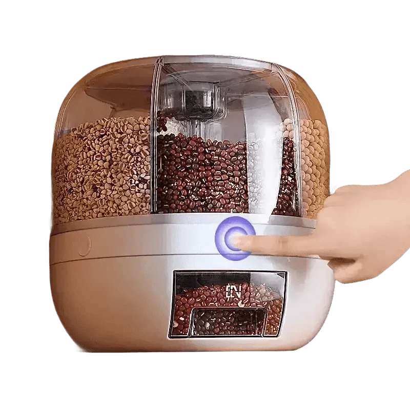 Rotating Rice Dispenser Sealed Dry Cereal Ceral Rice Dispencers by QUANGE Smart Home Official Store