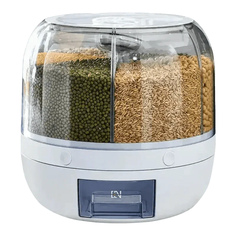 Rotating Rice Dispenser Sealed Dry Cereal Ceral Rice Dispencers by QUANGE Smart Home Official Store