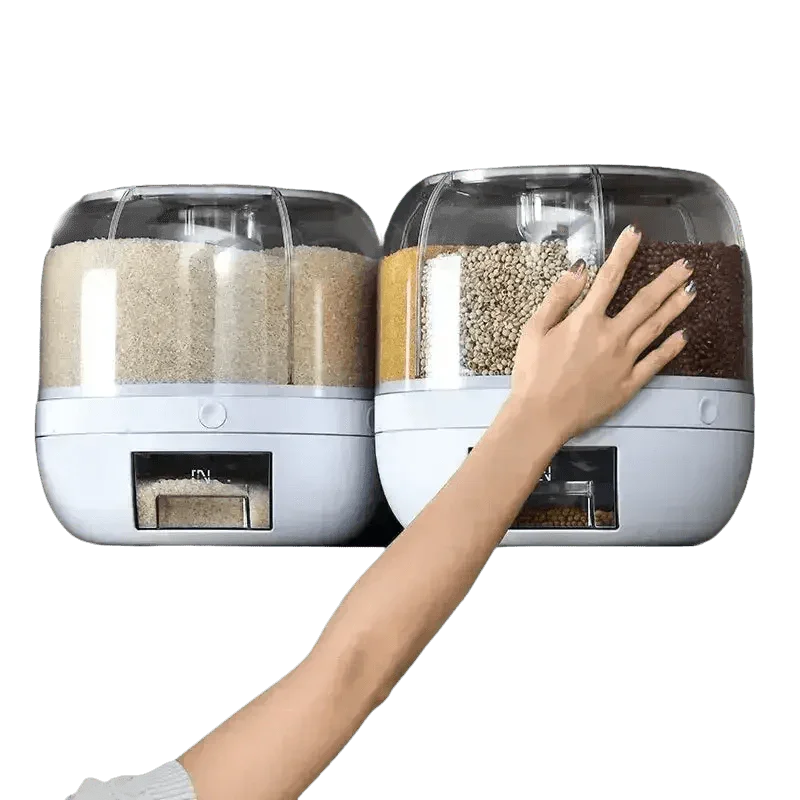 Rotating Rice Dispenser Sealed Dry Cereal Ceral Rice Dispencers by QUANGE Smart Home Official Store
