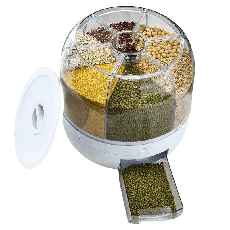 Rotating Rice Dispenser Sealed Dry Cereal Ceral Rice Dispencers by QUANGE Smart Home Official Store