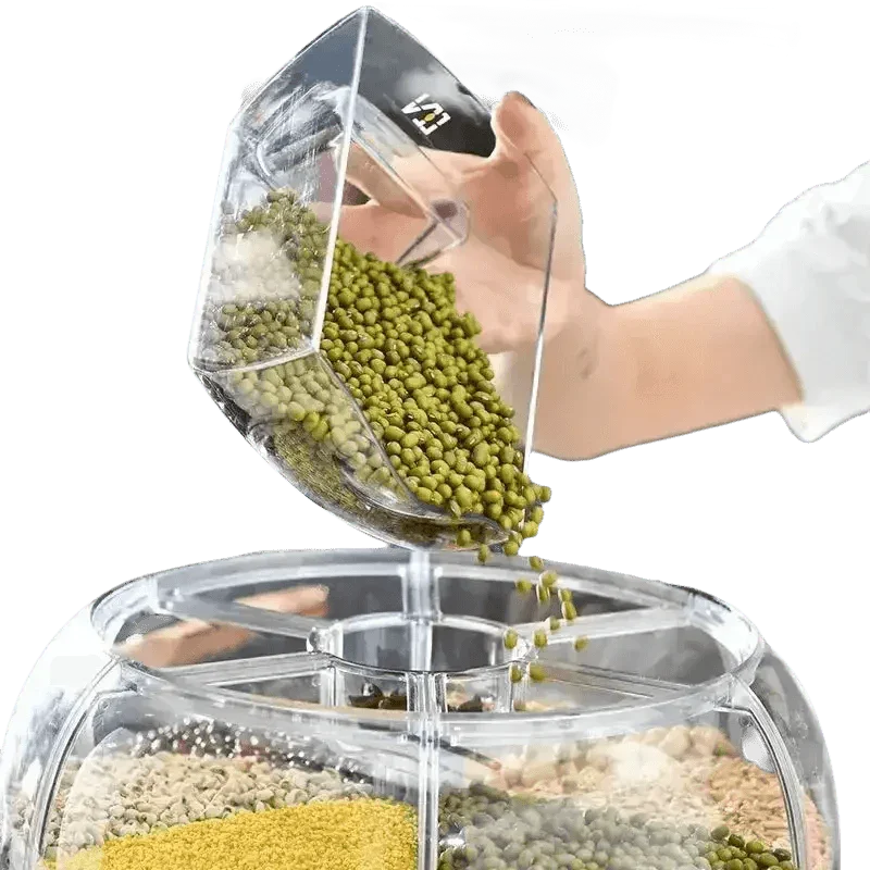 Rotating Rice Dispenser Sealed Dry Cereal Ceral Rice Dispencers by QUANGE Smart Home Official Store