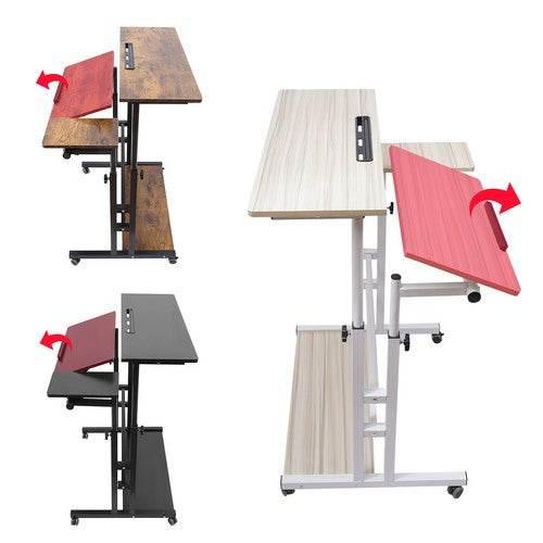 Mobile Standing Desk Adjustable Stand Up Laptop Desk Workstation for Home Office - GiFTiFY