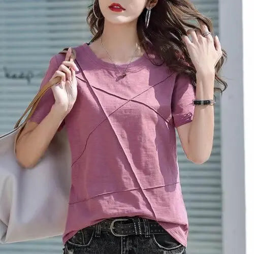 Casual Summer T-Shirt for Women - Slim Fit Top - GiFTiFY
