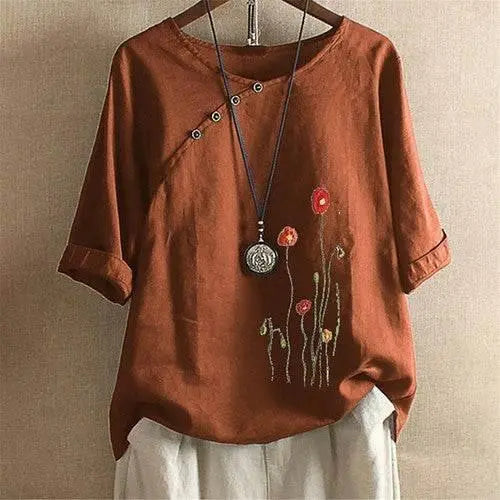 Fashion Women Summer Short Sleeve T-Shirt Tops Casual Blouse Tee Shirt Plus Size by Zopi