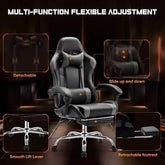 Ergonomic PU Leather Gaming Chair - Adjustable & Stylish - GiFTiFY