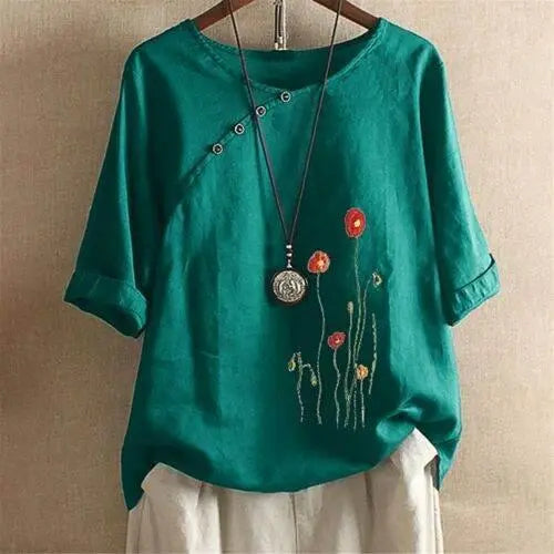 Fashion Women Summer Short Sleeve T-Shirt Tops Casual Blouse Tee Shirt Plus Size by Zopi