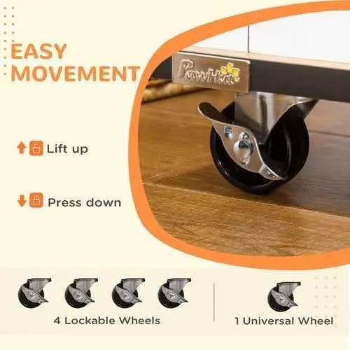 Portable Modern Dog Crate End Table with Wheels - GiFTiFY