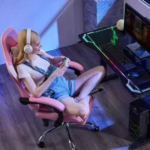Ergonomic PU Leather Gaming Chair - Adjustable & Stylish Leather Gaming Chair by Zopi