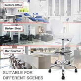 Ergonomic Rolling Spa Stool with Backrest & Footrest - GiFTiFY