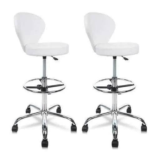 Ergonomic Rolling Spa Stool with Backrest & Footrest - GiFTiFY