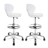 Ergonomic Rolling Spa Stool with Backrest & Footrest - GiFTiFY