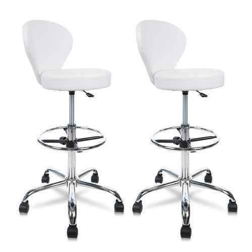Ergonomic Rolling Spa Stool with Backrest & Footrest - GiFTiFY