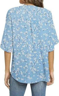 Women's Summer Tops Short Sleeve Casual Shirts V Neck Chiffon Dressy Blouse Tops