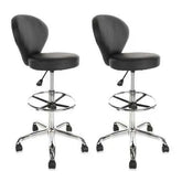 Ergonomic Rolling Spa Stool with Backrest & Footrest - GiFTiFY