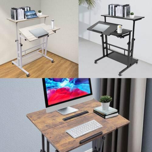 Mobile Standing Desk Adjustable Stand Up Laptop Desk Workstation for Home Office - GiFTiFY