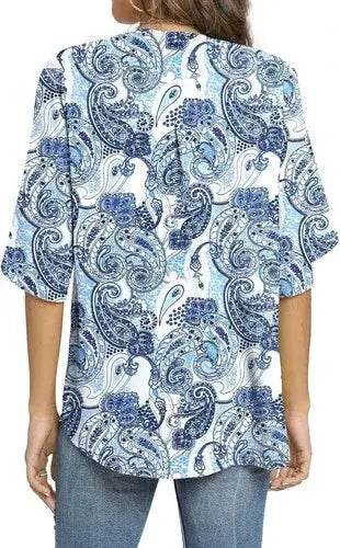 Women's Summer Tops Short Sleeve Casual Shirts V Neck Chiffon Dressy Blouse Tops Shirts by Zopi / AliExpress