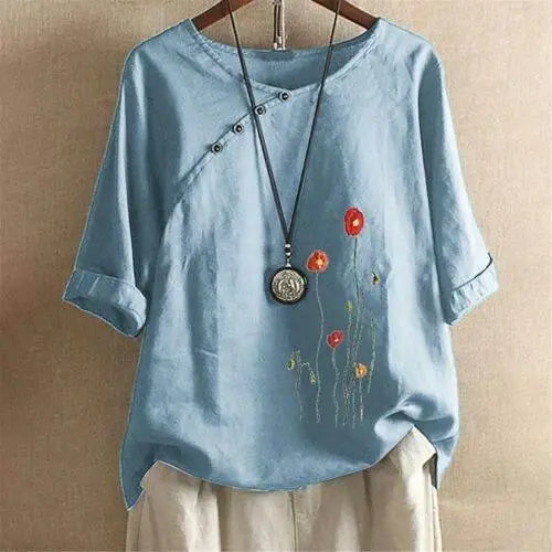 Fashion Women Summer Short Sleeve T-Shirt Tops Casual Blouse Tee Shirt Plus Size - GiFTiFY