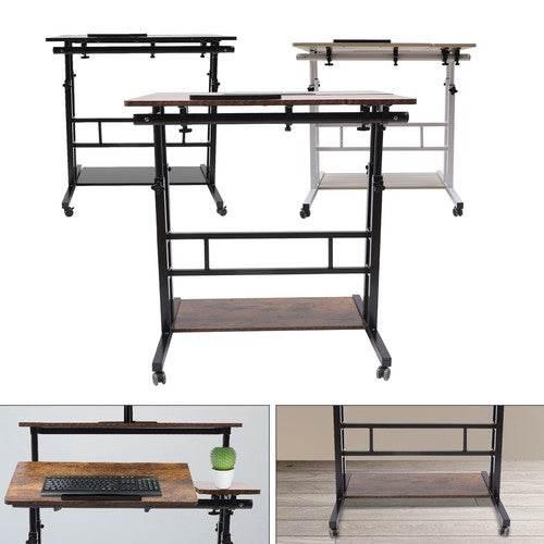 Mobile Standing Desk Adjustable Stand Up Laptop Desk Workstation for Home Office - GiFTiFY