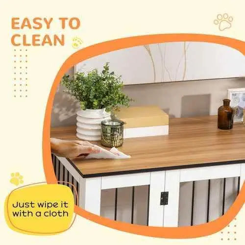 Portable Modern Dog Crate End Table with Wheels - GiFTiFY