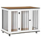 Portable Modern Dog Crate End Table with Wheels - GiFTiFY