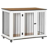 Portable Modern Dog Crate End Table with Wheels - GiFTiFY