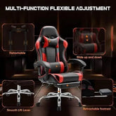 Ergonomic PU Leather Gaming Chair - Adjustable & Stylish - GiFTiFY