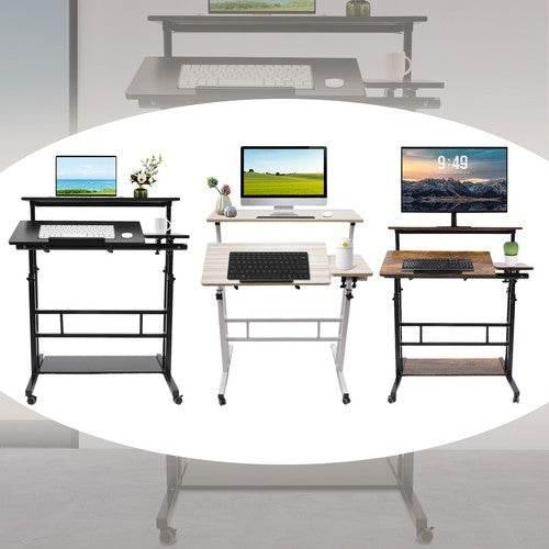 Mobile Standing Desk Adjustable Stand Up Laptop Desk Workstation for Home Office - GiFTiFY