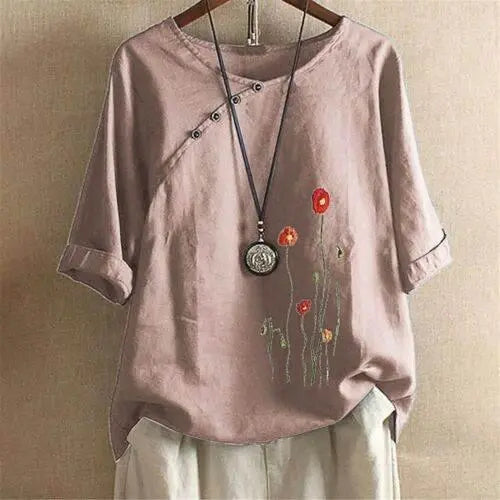 Fashion Women Summer Short Sleeve T-Shirt Tops Casual Blouse Tee Shirt Plus Size by Zopi