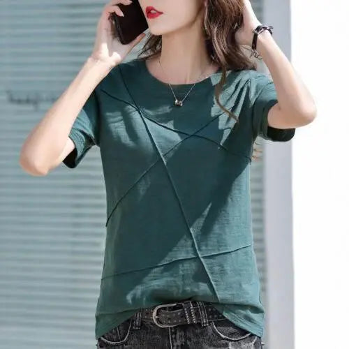 Casual Summer T-Shirt for Women - Slim Fit Top - GiFTiFY