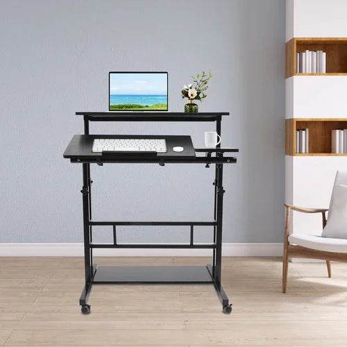 Mobile Standing Desk Adjustable Stand Up Laptop Desk Workstation for Home Office - GiFTiFY