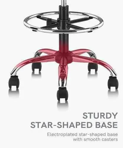 Ergonomic Rolling Spa Stool with Backrest & Footrest - GiFTiFY