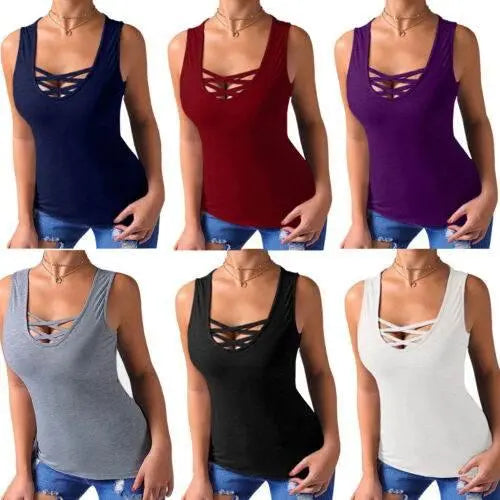 Sexy Summer Sleeveless Casual Blouse for Women - GiFTiFY