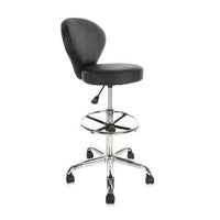 Ergonomic Rolling Spa Stool with Backrest & Footrest