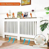Stylish White Radiator Cover with Storage Shelf - GiFTiFY