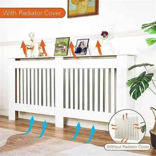 Stylish White Radiator Cover with Storage Shelf - GiFTiFY