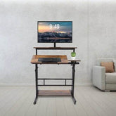 Mobile Standing Desk Adjustable Stand Up Laptop Desk Workstation for Home Office - GiFTiFY
